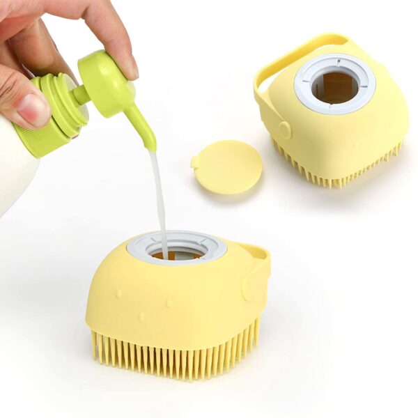 Cepillo De Baño Con Dispenser Para Shampoo Mascota Gato-Perro