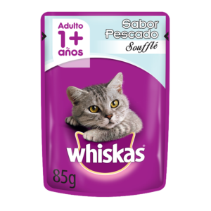 WHISKAS sobrecito para gatos pescado en souffle